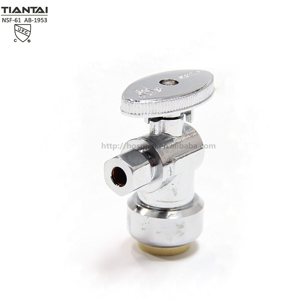 american style quick open 1/4 turn straight angle stop valve compress shut off valve