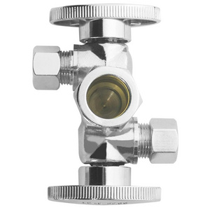 5/8" comp.0.Dx 3/8" comp x 3/8" comp 1/4Turn Angle Stop valve Double Handles