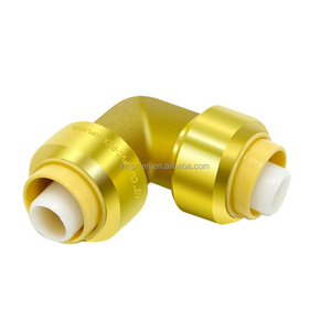 Lead Free cUPC NSF-61 Push To Fit 90 Degree Elbow Brass Connector PTC Plumbing Brass Fitting