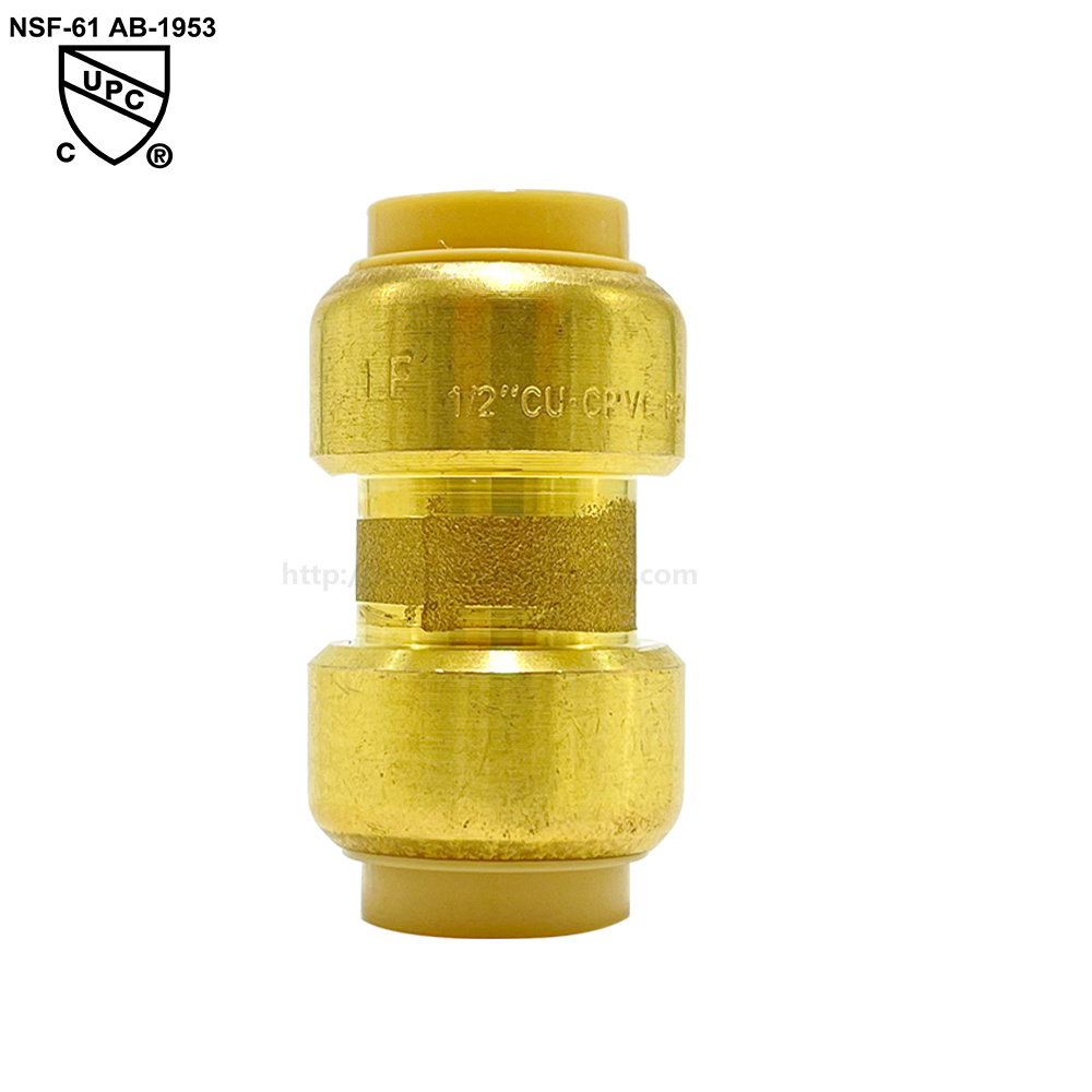 Lead Free cUPC NSF-61 Push To Fit 90 Degree Elbow Brass Connector PTC Plumbing Brass Fitting