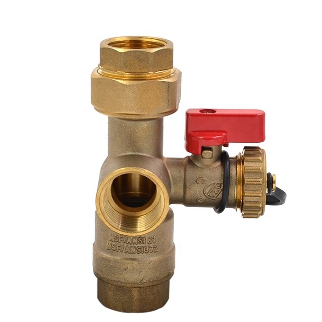 Brass tankless water heater service valve kit lead free