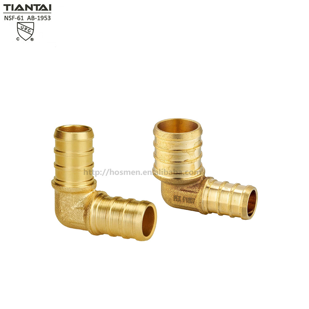 Support OEM DOM NSF-61 Female NPT Swivel Elbow Brass Crimp Fittings Lead Free