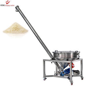 Hot Selling Egypt Screw Conveyor Stainless Steel 304 Inclining Auger Screw Feeder With Vibrating Hopper For Powder Food