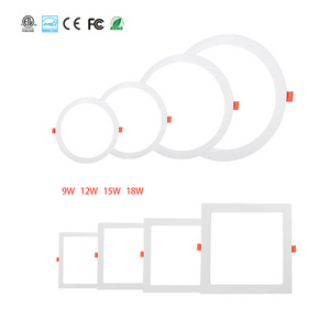 Round Square 4 Inch 6 Inch Recessed Ceiling Lights Pot Lights 9w 12w 18w Dimmable Smd Led Panel Light