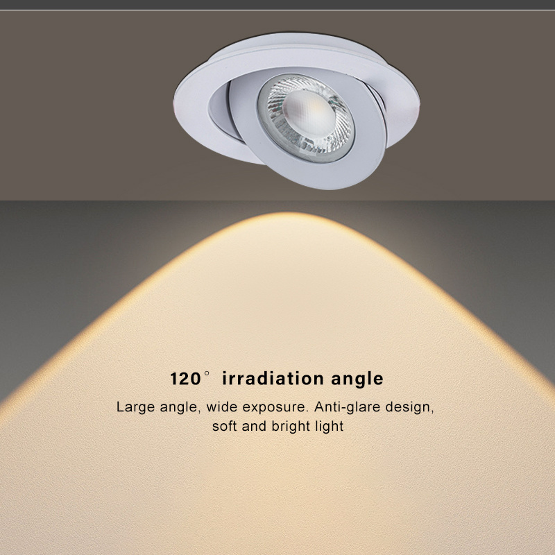 Spotlight adjustable recessed led downlight 6in 12w commercial panel light for office hotel