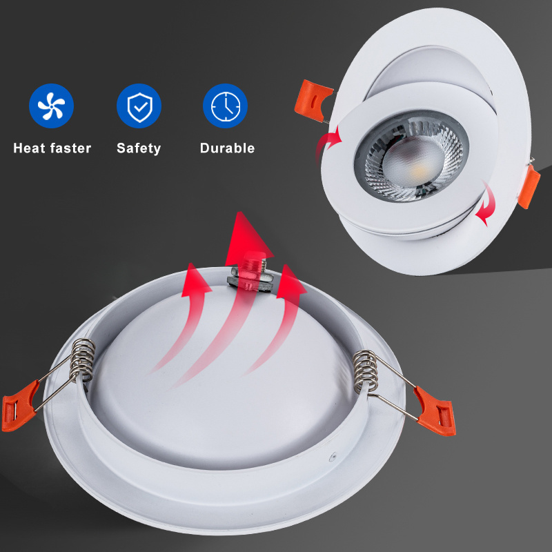 Spotlight adjustable recessed led downlight 6in 12w commercial panel light for office hotel