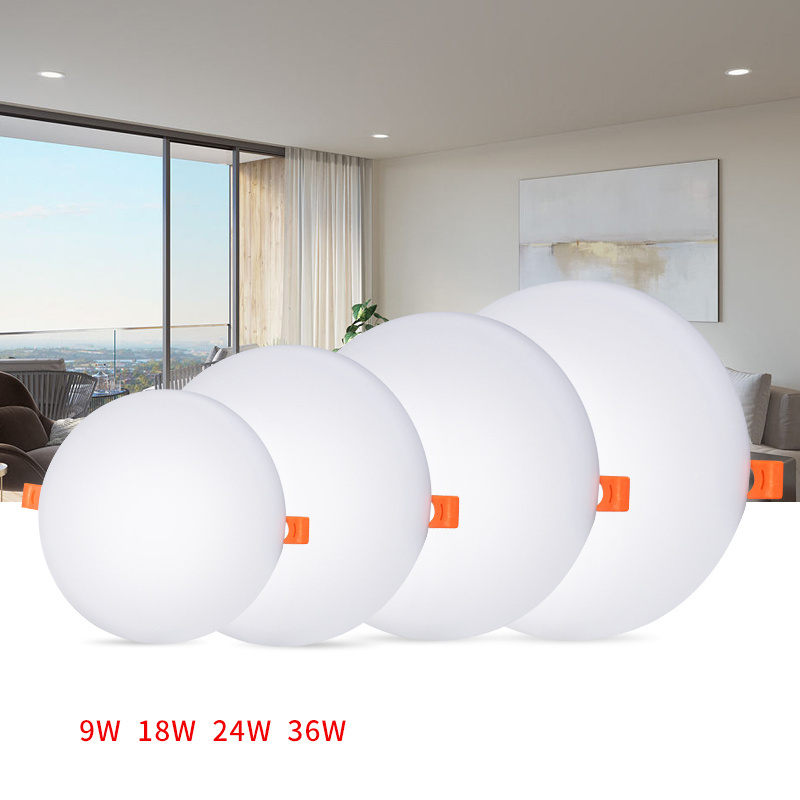 Commercial  panel lights 18w 24w flush mount round led ceiling panel lights