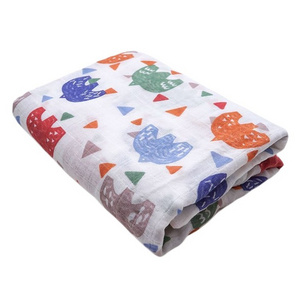 Full Queen King Size Muslin Blanket Printing Organic Cotton Bamboo Kids Blanket For Sleeping