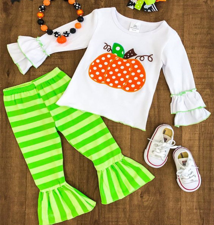 Cute design girl clothing wholesale children's smocked longall boutique ruffle clothing halloween costume baby