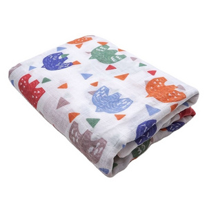 Cheap Wholesale Organic Cotton Bamboo Muslin Swaddle Blankets Neutral Receiving Blanket Swaddling Wrap