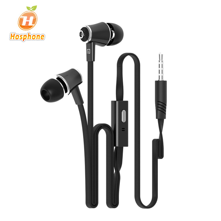 Langston JM21 super bass stereo flat cable headphone earphone with mic for MP3 computer iphone Samsung mobile phone