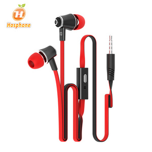 Langston JM21 super bass stereo flat cable headphone earphone with mic for MP3 computer iphone Samsung mobile phone