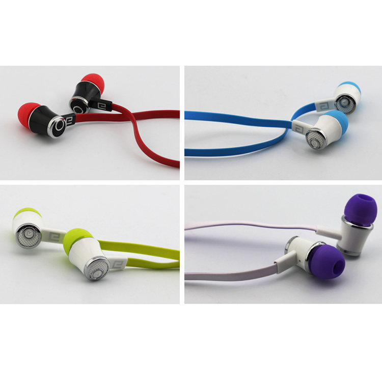 Langston JM21 super bass stereo flat cable headphone earphone with mic for MP3 computer iphone Samsung mobile phone