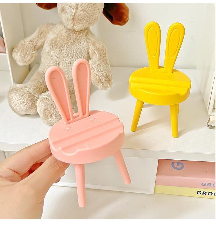 Cute Rabitt Design Universal Folding Phone Holder Candy Color Multi-Angle Mobile Phone Desktop Cell Phone Stand