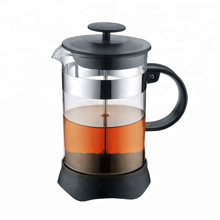 Plastic handle french press glass tea maker stainless steel coffee Plunger coffee maker