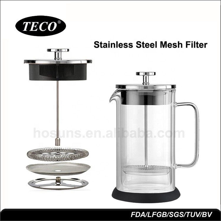 2019 Hot Selling Double Wall Insulated Glass French Coffee Press, Microwave Safe Carafe. Coffee And Tea Maker