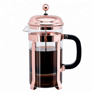 TCM-C04C Rose Gold 8 Cups Stainless Steel French Coffee Press(1000ML)