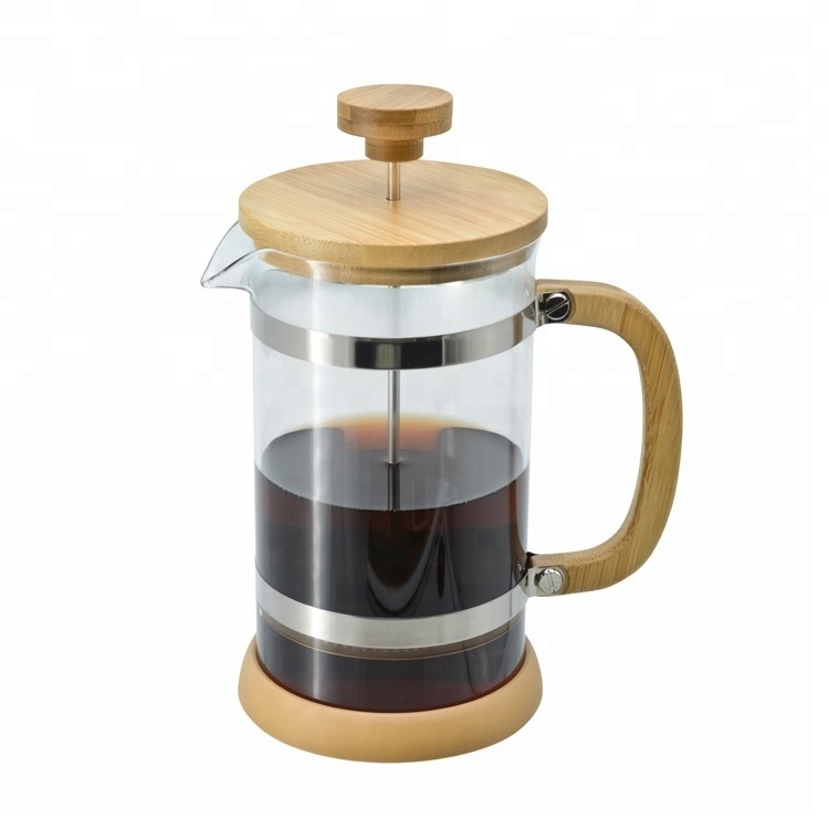 new custom 350ml small cafetiere travel camping wood bamboo coffee french press