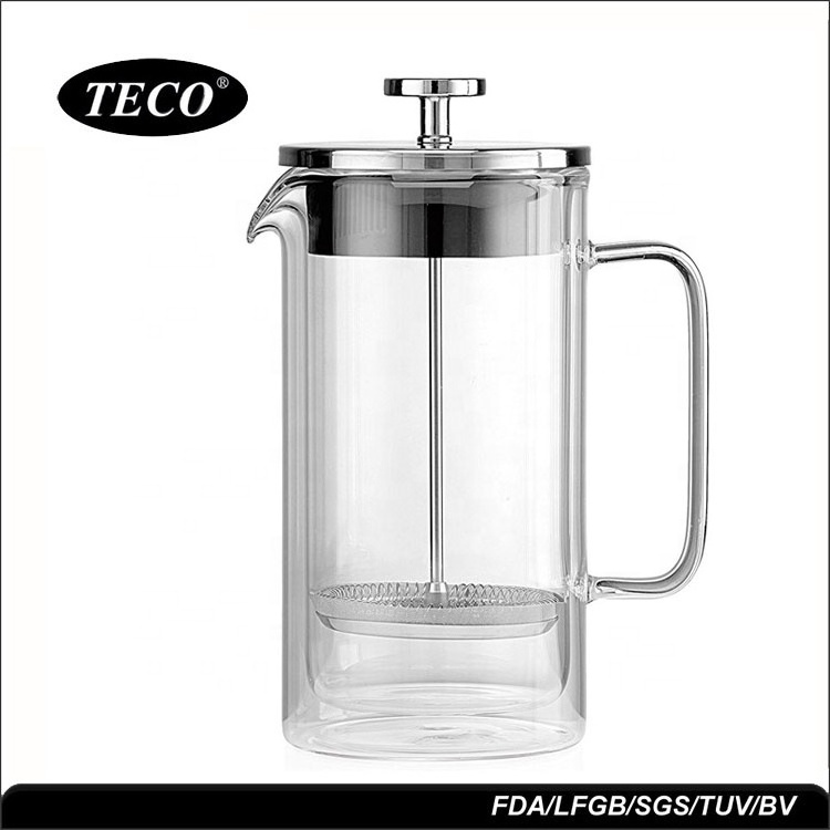 2019 Hot Selling Double Wall Insulated Glass French Coffee Press, Microwave Safe Carafe. Coffee And Tea Maker