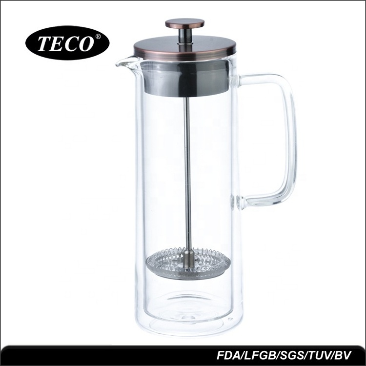 2019 Hot Selling Double Wall Insulated Glass French Coffee Press, Microwave Safe Carafe. Coffee And Tea Maker