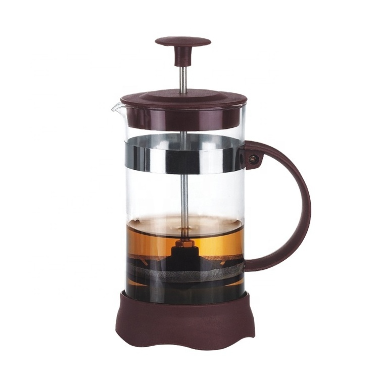 Plastic handle french press glass tea maker stainless steel coffee Plunger coffee maker