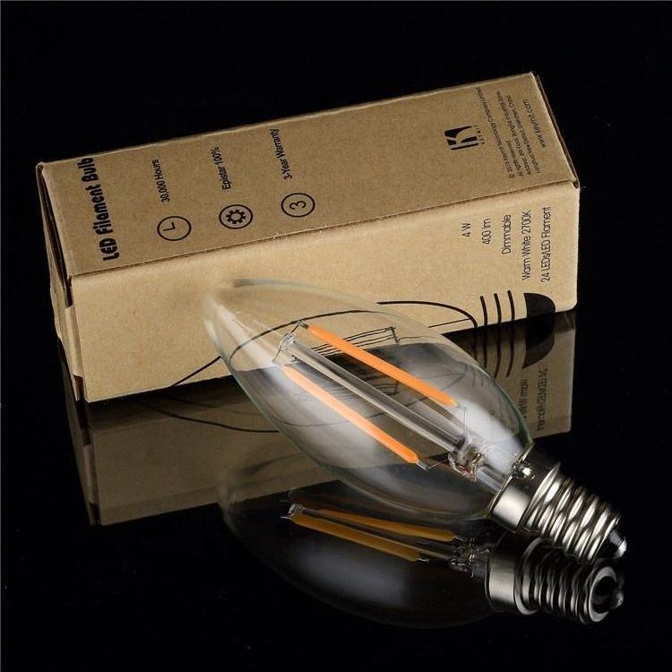 Best Selling C35 E14 Led Candelabra Bulb Led Edison Filament Chandelier Candle Light Bulb 2w 4w 6w Non-dimmable