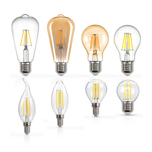 Led Candle Light Filament High Transparency Glass Bulb 2w 4w 6w 8w 2200k 2700k 6500k Ac 220v E27 E14 Base C35 C35t G45 A60 St64