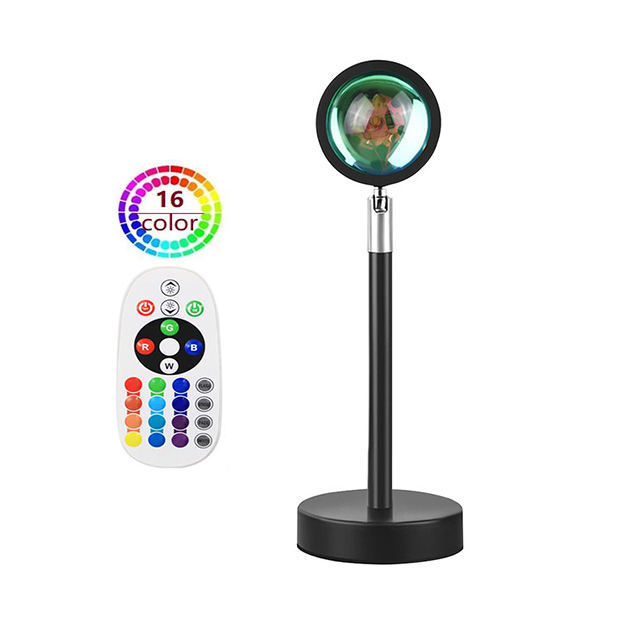 Hot Sale Free Sample Led Sunset Lamp 16 Colors Rgb App With Remote Control Rainbow Night Light Led Sunset Light