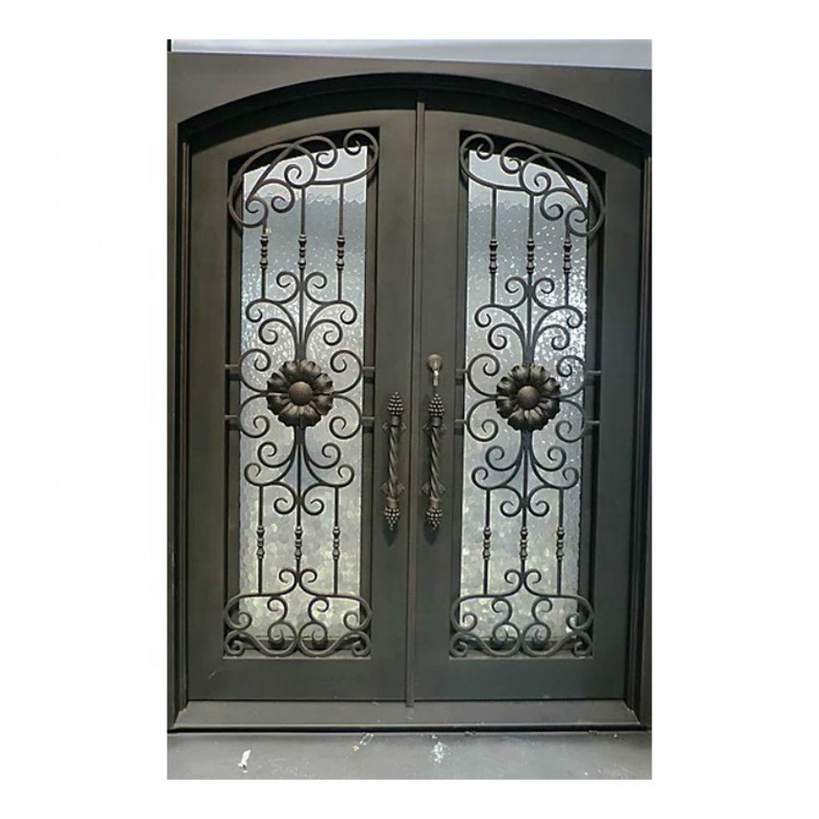 Wrought iron entrance gates exterior front double entry storm arch door designs