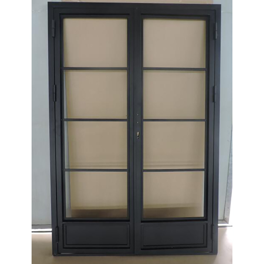 Cheap french accordion glass exterior indoor prehung steel front door with side panel