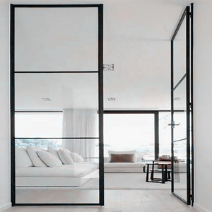 Black Metal Aluminum material French Patio Interior Iron Glass Crittall Double Swing Sliding Folding Doors