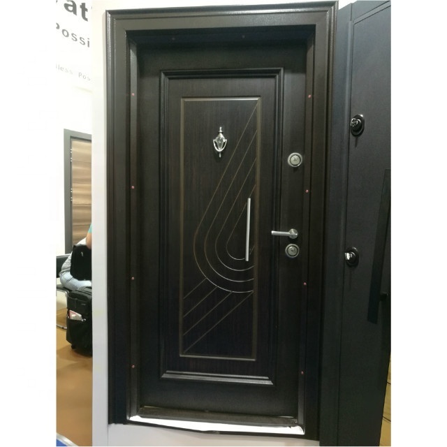 Hot sell wrought iron swing front steel door design with low price philippines