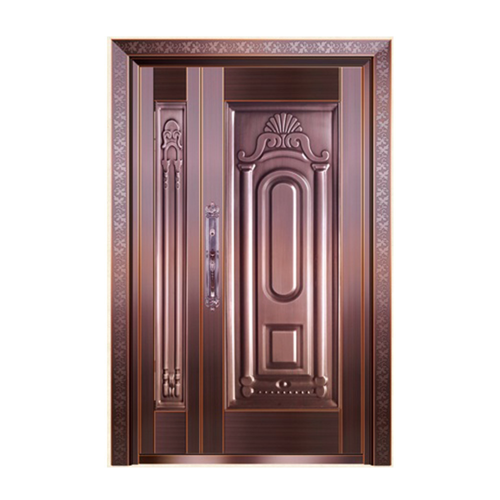 Luxury Imitation Copper Door High Quality Steel Door Exquisite Caving Villas Double Door