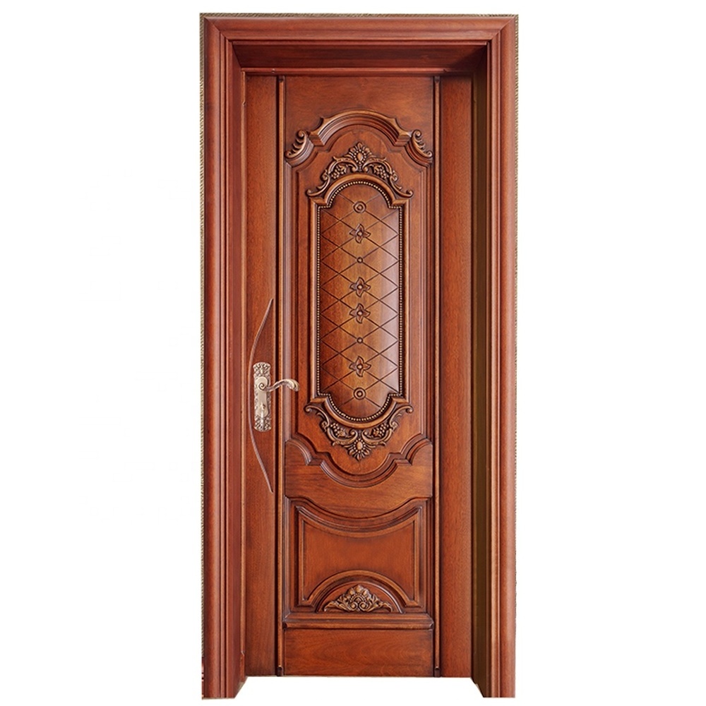 Fancy solid teak wood main door carving designs models for interior villa room door wooden door