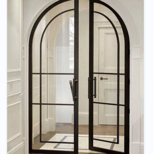 French Style Metal Steel Iron Glass Doors Arch Glass Windows and Doors Design