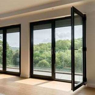 French Style Large Double Glazed Glass Stacker Exterior Balcony Outdoor Horizontal Patio Sliding Doors