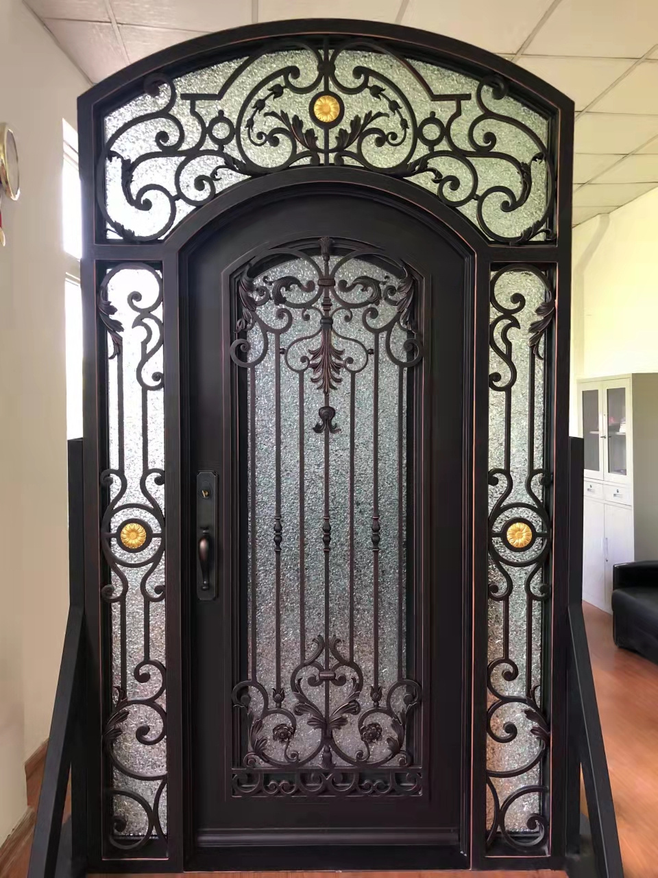 Hot Selling Factory Price Ornamental Iron Residential Customized Wrought Iron Doors