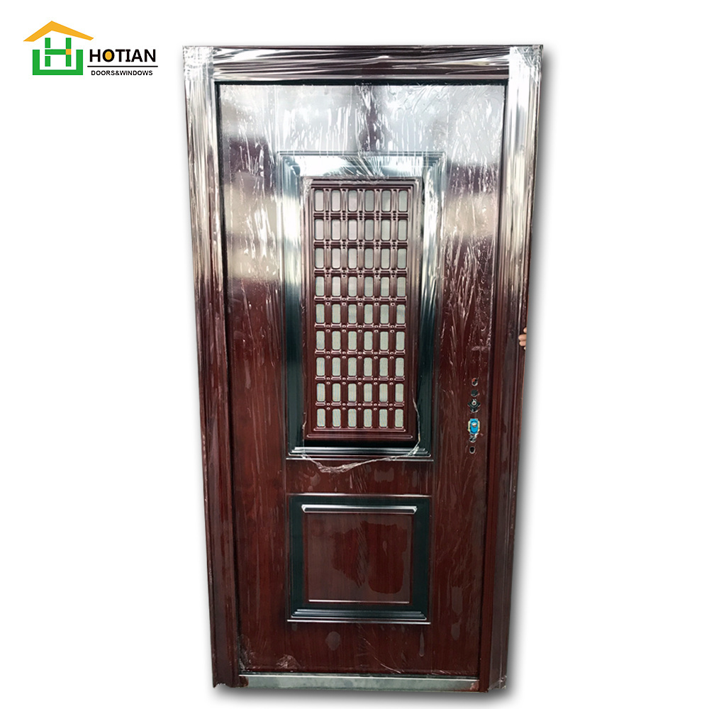 Sound proof Iron door grill design for steel bedroom door  main door models