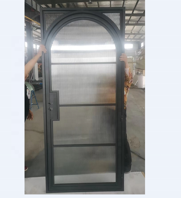 Modern French Customized Exterior Oversized Steel Glass Doors Reliable Quality With Side Light For House