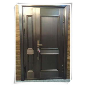 Latest Cheap Metal 6 Panel Ghana One and Half Door Hot Sale Main Mom And Son Steel Door