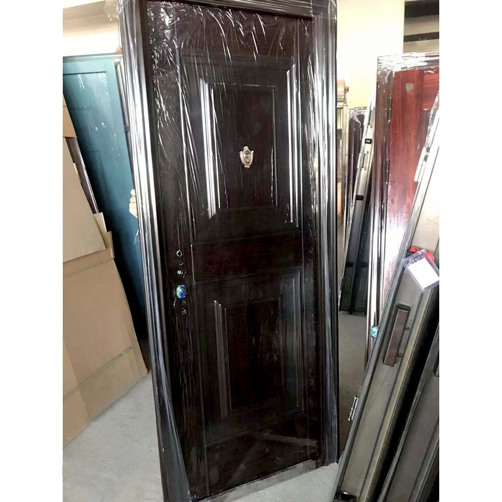 Hot sell wrought iron swing front steel door design with low price philippines