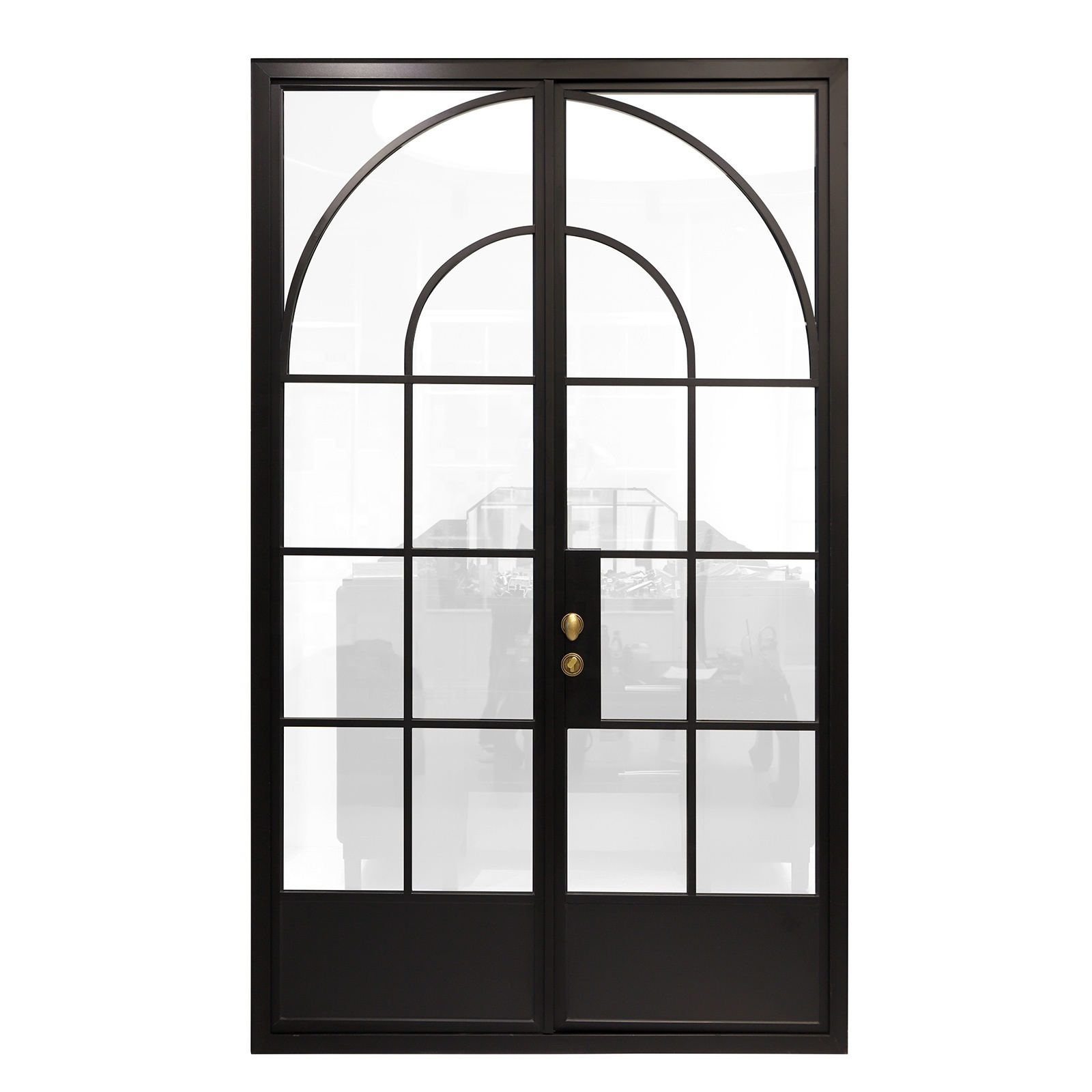 Modern French Customized Exterior Oversized Steel Glass Doors Reliable Quality With Side Light For House