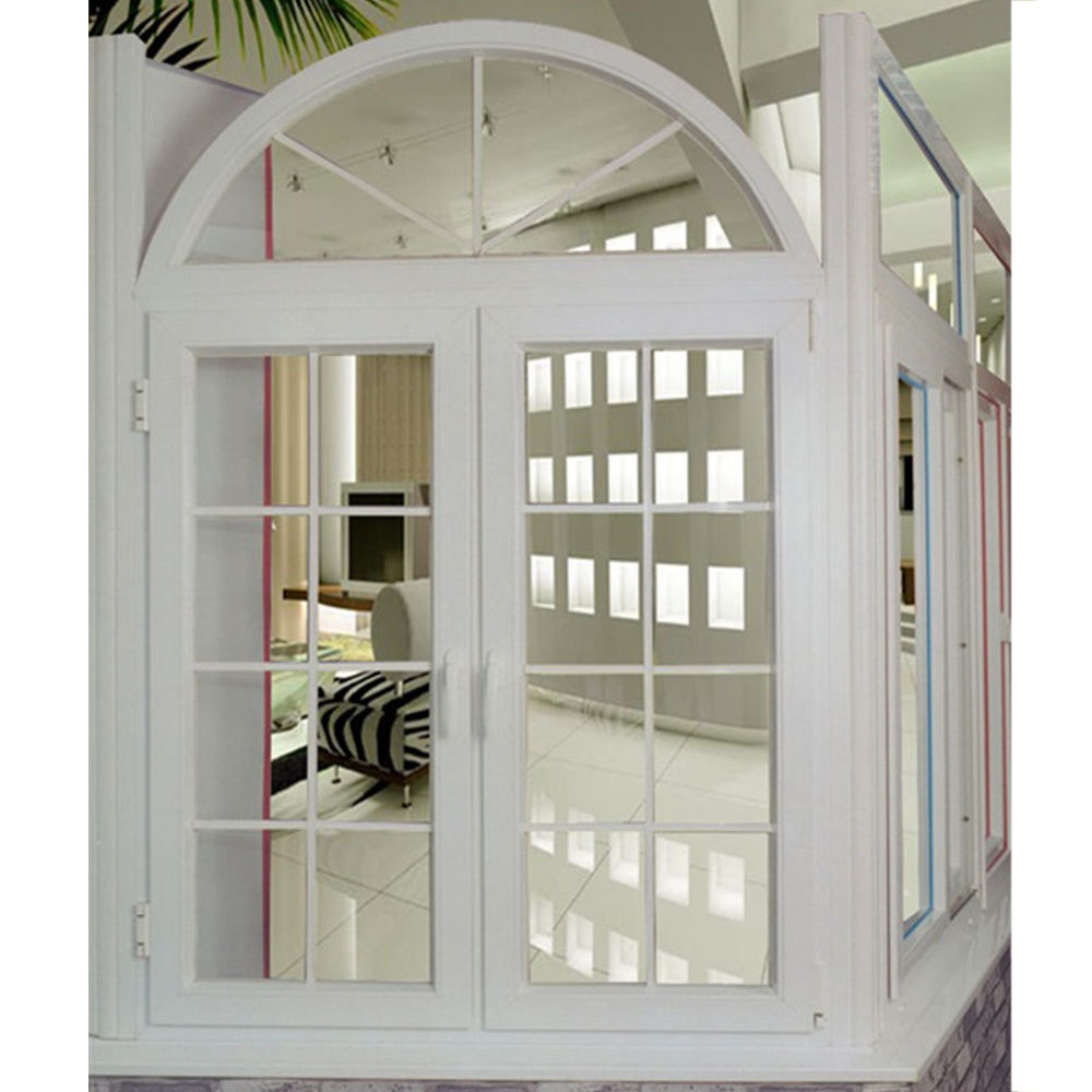 Modern design plastic garage door window inserts cheap PVC windows and doors with tempered glass