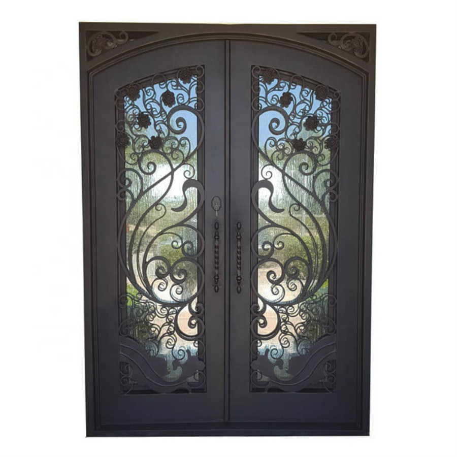 Wrought iron entrance gates exterior front double entry storm arch door designs