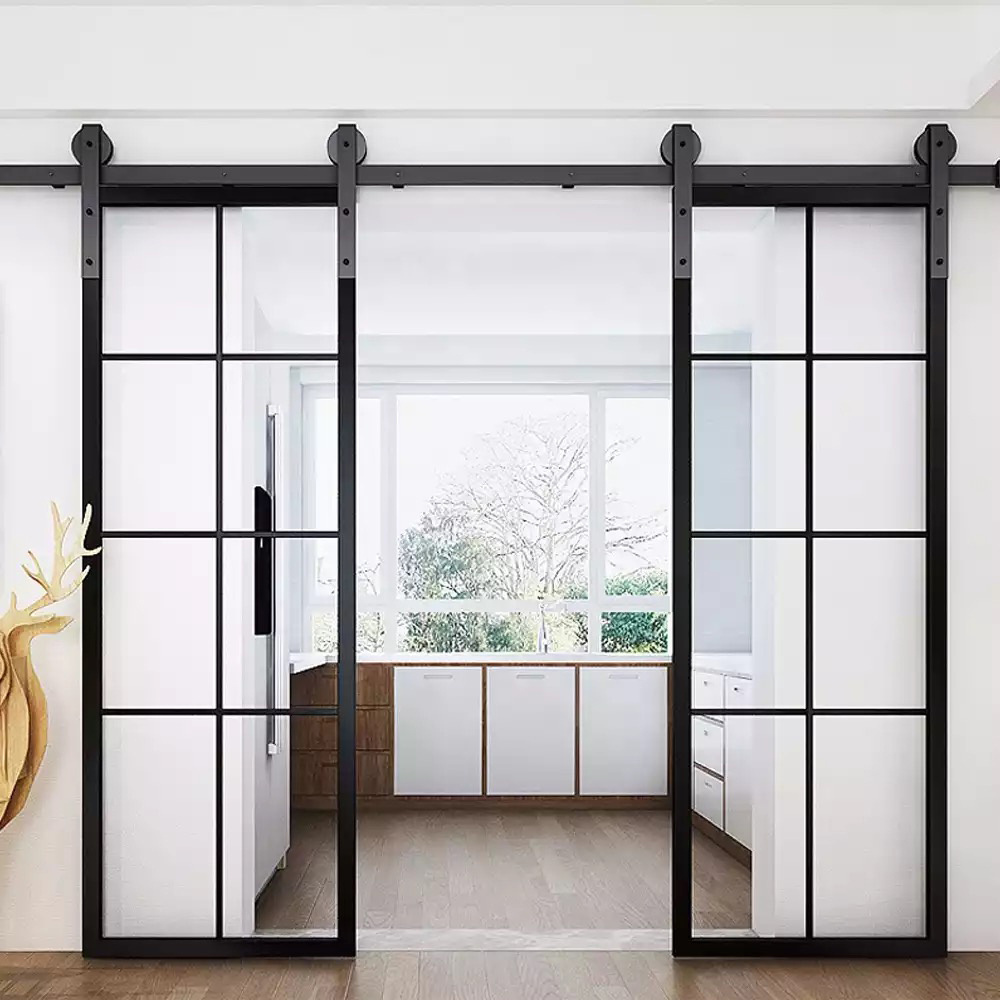 french style barn doors steel frame customization interior steel glass door design