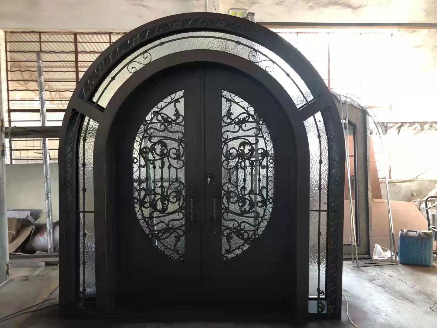 Hot Selling Factory Price Ornamental Iron Residential Customized Wrought Iron Doors