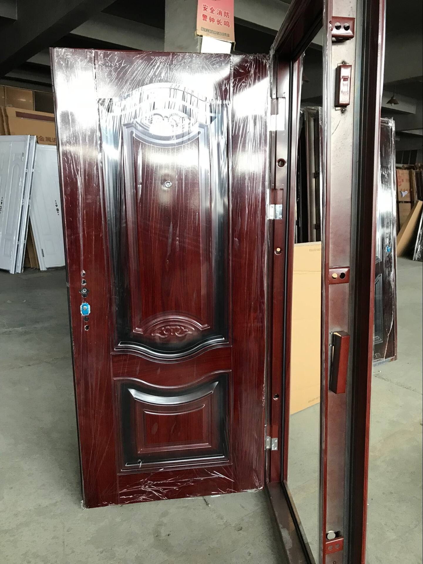 Decorative Sheet Metal entry Doors Panels Galvanized Iron Door Frame Security Steel main Door