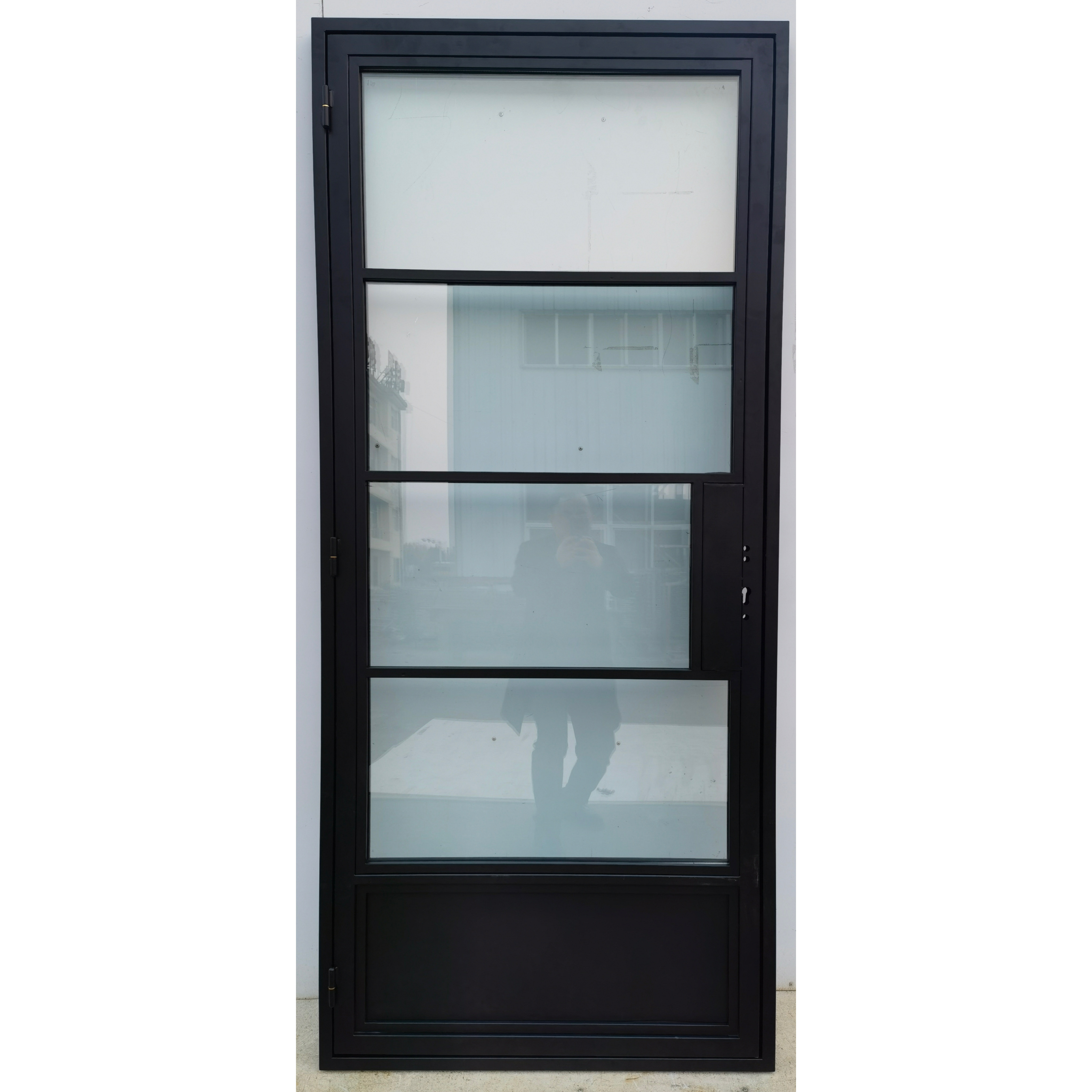 Australia standard steel framed crittall style black doors frosted glass interior french door