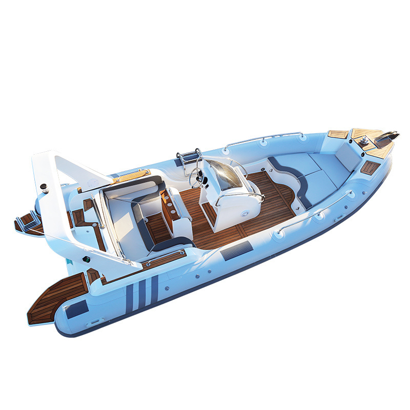 Haote Semi-Rigid luxury pontoon rib Boat Hypalon Inflatable cabin Boat with CE Certification