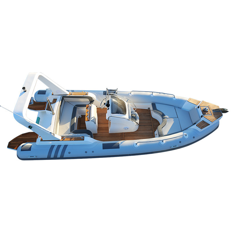 Haote Semi-Rigid luxury pontoon rib Boat Hypalon Inflatable cabin Boat with CE Certification